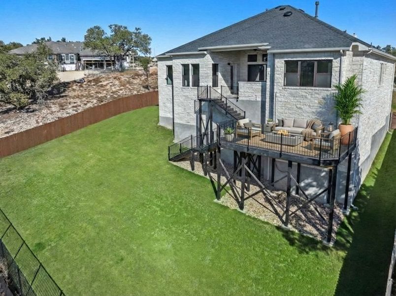Exterior details and patio area of a home in Riverstone, Georgetown (Image 3).