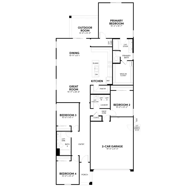 2D floor plan layout for the Clover by Brookfield Residential in Highland Sage at Alamar, Avondale, AZ (Image 5).