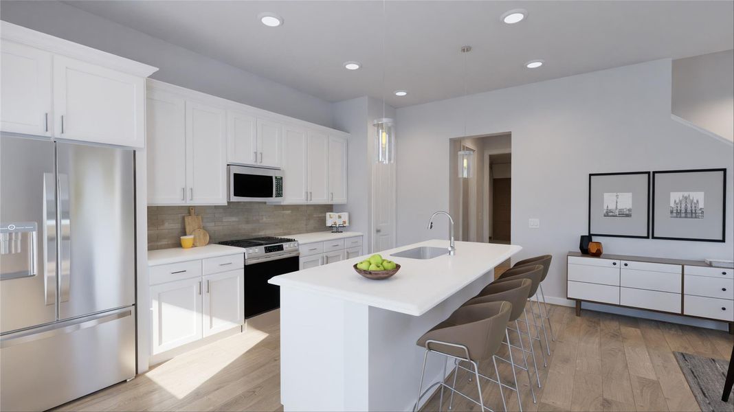 Furnished interior view inside a new home in The Villas Collection at Novel, Austin (Image 14).