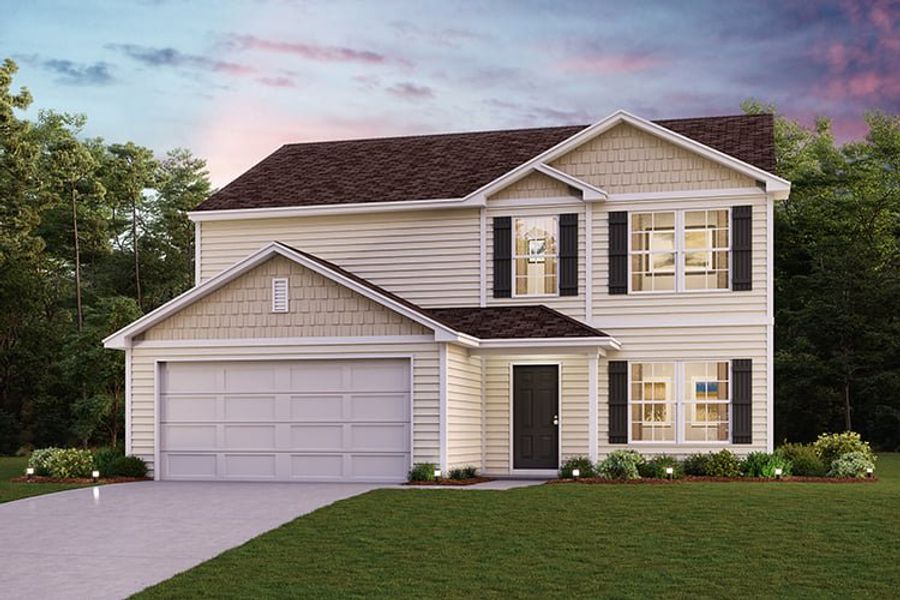 Front exterior of a new home in The Landing at Crooked River, Woodbine, GA, highlighting curb appeal (Image 2).