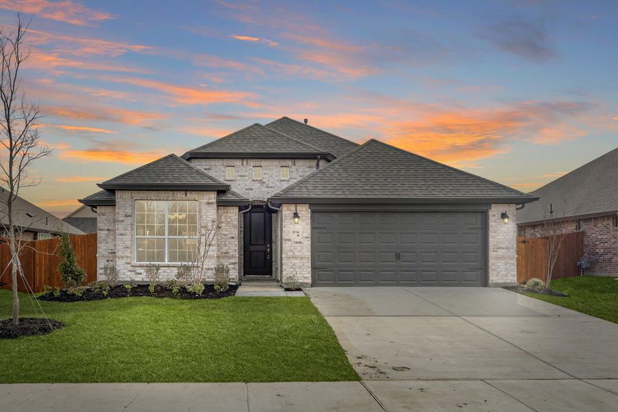 Elevation A with Stone | Concept 1638 at Chisholm Hills in Cleburne, TX by Landsea Homes