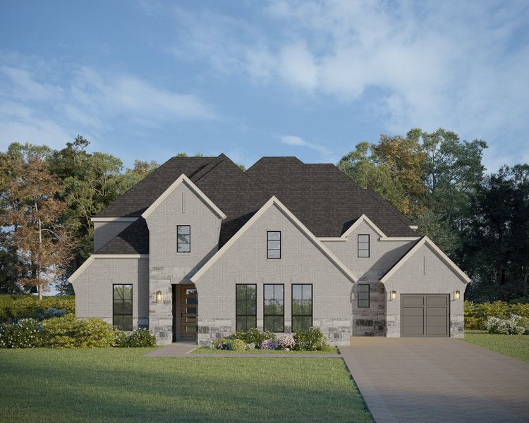 Plan 859 Elevation C w/ Stone