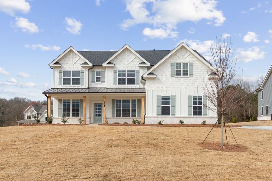 A large white house. A large white house.