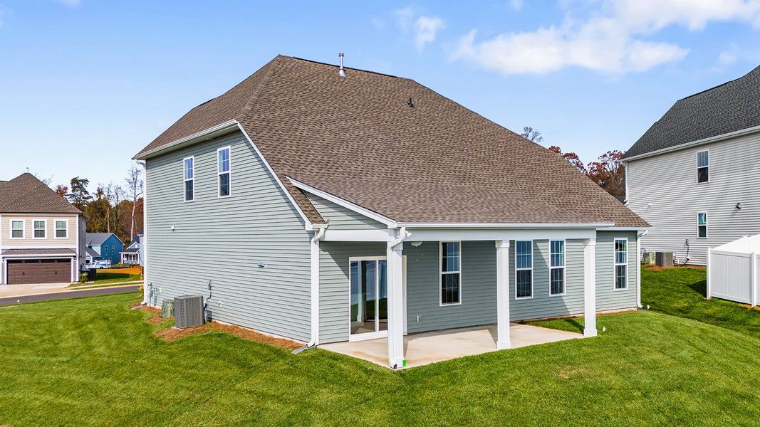 Exterior details and patio area of a home in Hanes Lake, Winston-Salem (Image 4).