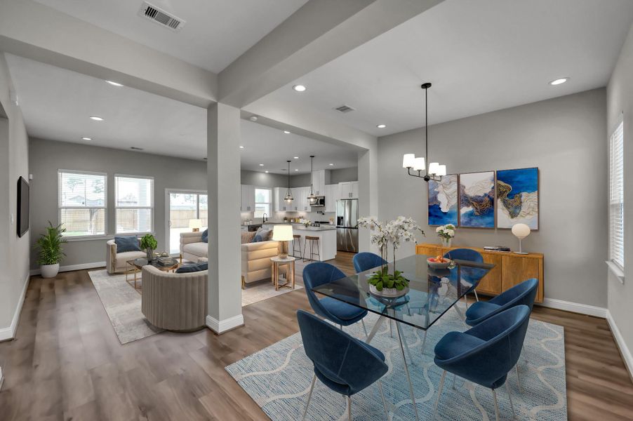 Furnished interior view inside a new home in Spring Branch Crossing, Conroe (Image 10).