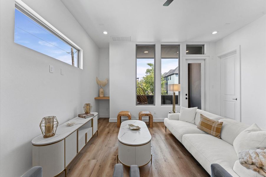 Side space for extra shelving or a 16-18" wine fridge Side space for extra shelving or a 16-18" wine fridge