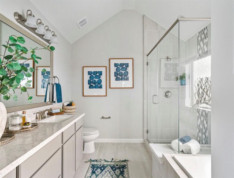 Luxurious primary bath (*Photo not of actual home and used for illustration purposes only.)