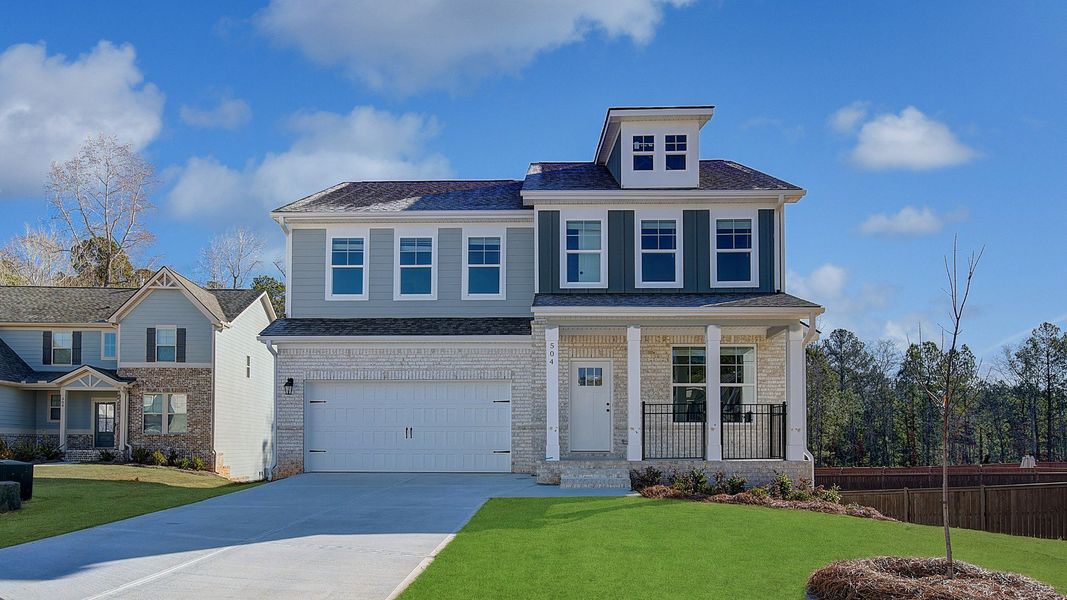 Representative exterior photo of a completed home built from the Ridgewood by DRB Homes in Kingston, Locust Grove, GA (Image 22).