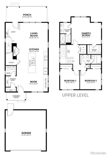 2D floor plan layout of this home in Tealight at Barefoot, Firestone, CO (Image 2).