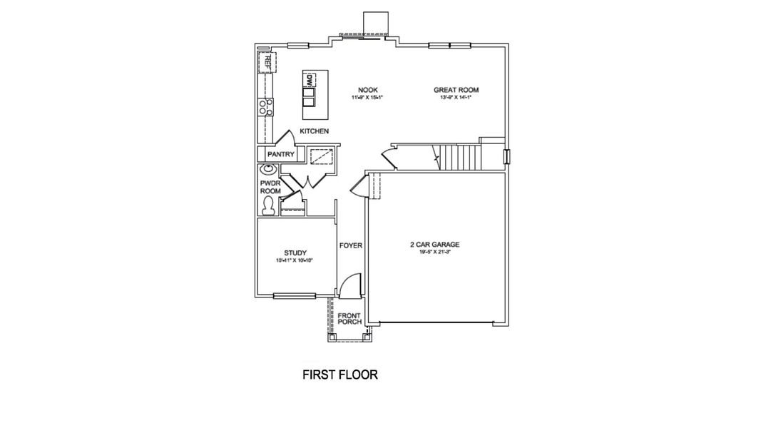 2D floor plan layout for the Pendleton by D.R. Horton in Vista Meadows, Fort Lupton, CO (Image 3).