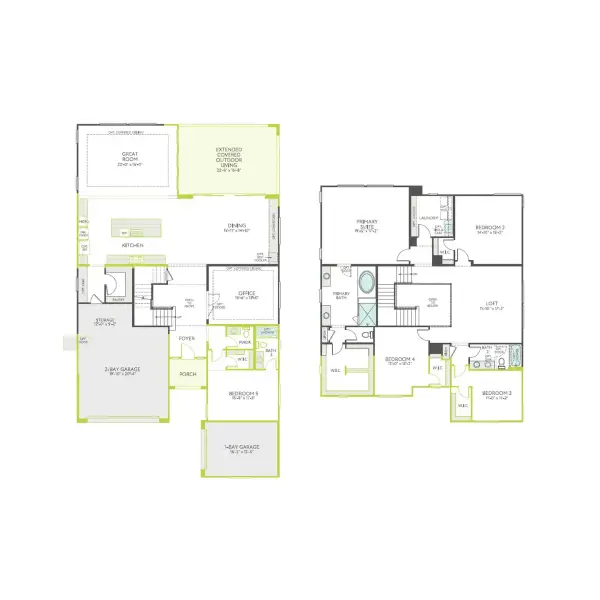 2D floor plan layout of this home in Soleo, San Tan Valley, AZ (Image 4). 2D floor plan layout of this home in Soleo, San Tan Valley, AZ (Image 4).