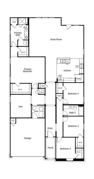 This floor plan features 4 bedrooms, 2 full baths, and over 2,300 square feet of living space. This floor plan features 4 bedrooms, 2 full baths, and over 2,300 square feet of living space.