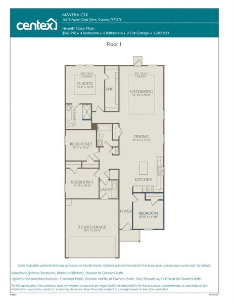 2D floor plan layout of this home in Mavera, Conroe, TX (Image 2). 2D floor plan layout of this home in Mavera, Conroe, TX (Image 2).