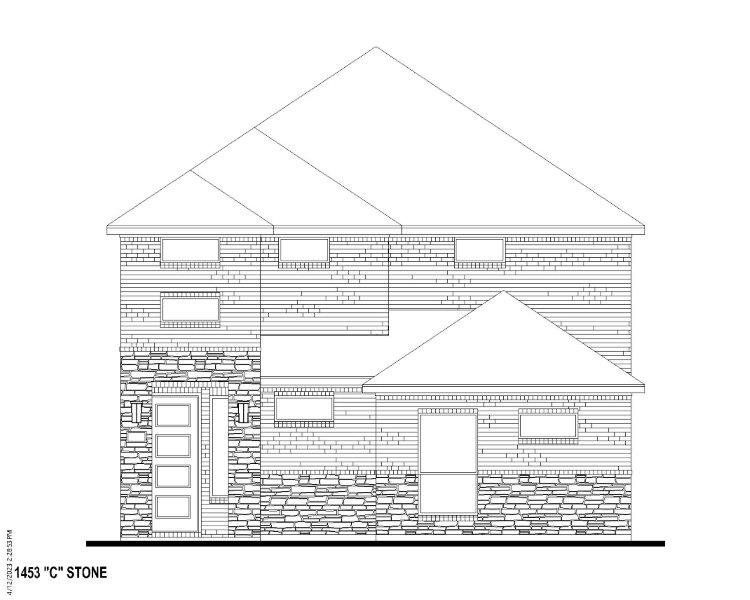 Plan 1453 Elevation C w/ Stone