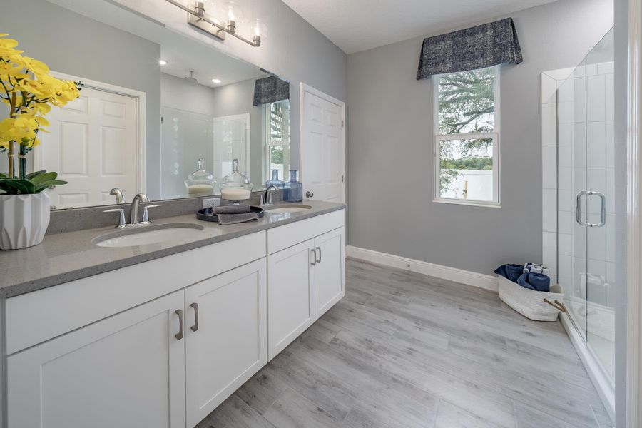 Primary Bathroom - Miles at Brack Ranch in St. Cloud, FL by Landsea Homes