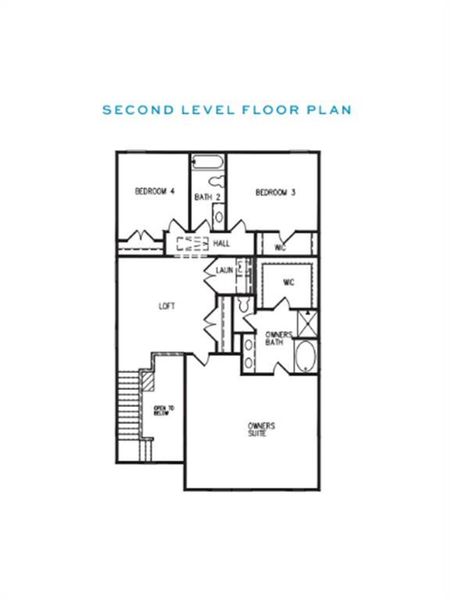2D floor plan layout of this home in Chapel Hill, Newnan, GA (Image 3).