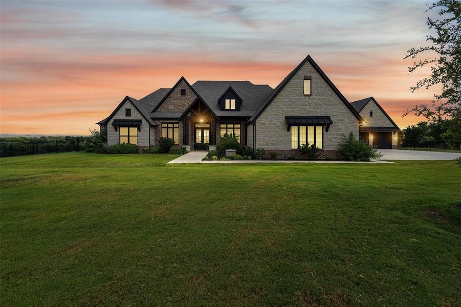 Front exterior of a new home in , Aledo, TX, highlighting curb appeal (Image 2). Front exterior of a new home in , Aledo, TX, highlighting curb appeal (Image 2).