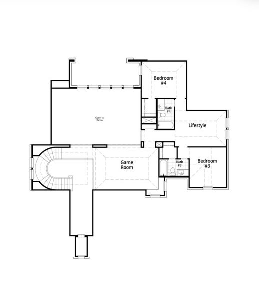 2D floor plan layout for the 289 by Highland Homes in The Grove Frisco: 95ft. lots, Frisco, TX (Image 31).
