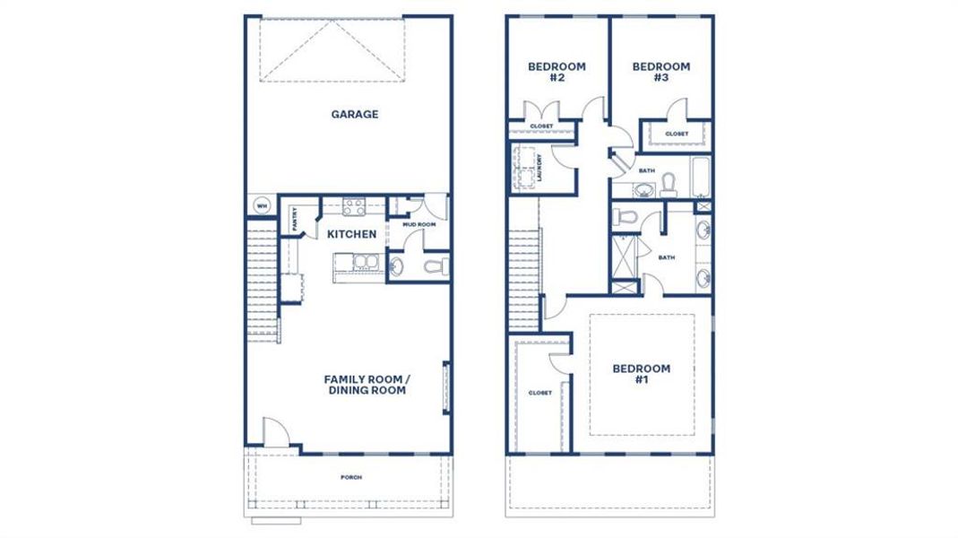 2D floor plan layout of this home in Brookland Commons, Monroe, GA (Image 3).