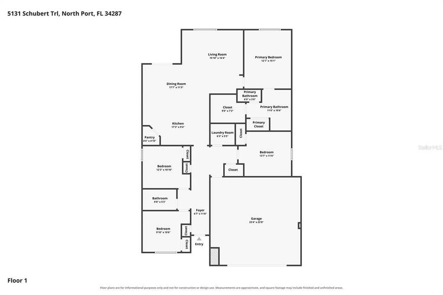 2D floor plan layout of this home in Central Parc, North Port, FL (Image 5). 2D floor plan layout of this home in Central Parc, North Port, FL (Image 5).