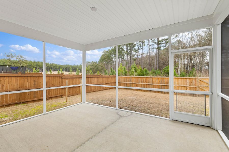 Exterior details and patio area of a home in Sweetgrass at Summers Corner, Summerville (Image 24).