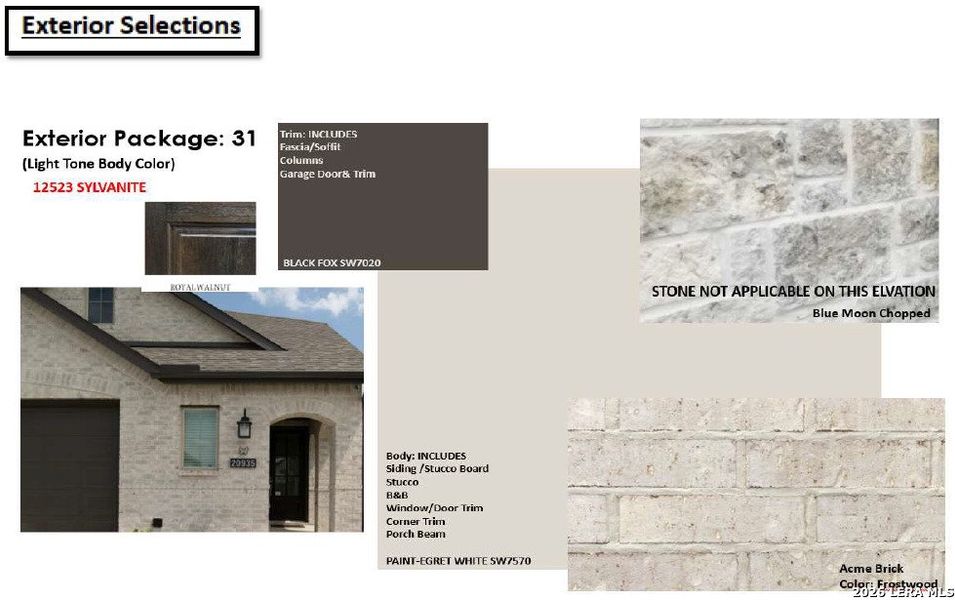 Sample of building materials used in homes in Stillwater Ranch, San Antonio (Image 4).