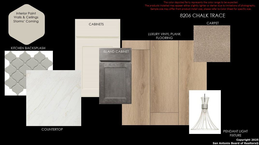 Sample of building materials used in homes in The Crossvine, Schertz (Image 3).