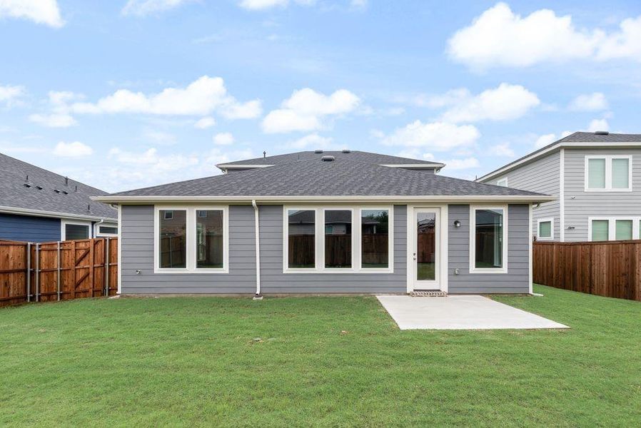 Exterior details and patio area of a home in Creekside of Crowley, Crowley (Image 3).
