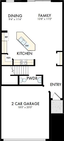 2D floor plan layout of this home in North River Ranch – Townhomes, Parrish, FL (Image 3).