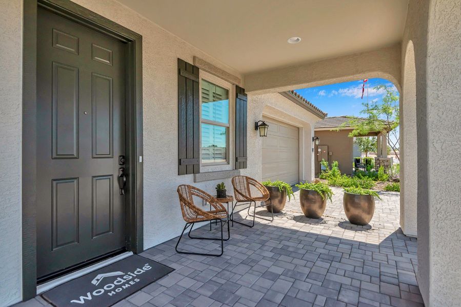 Exterior details and patio area of a home in Icon at Thunderbird, Glendale (Image 4). Exterior details and patio area of a home in Icon at Thunderbird, Glendale (Image 4).