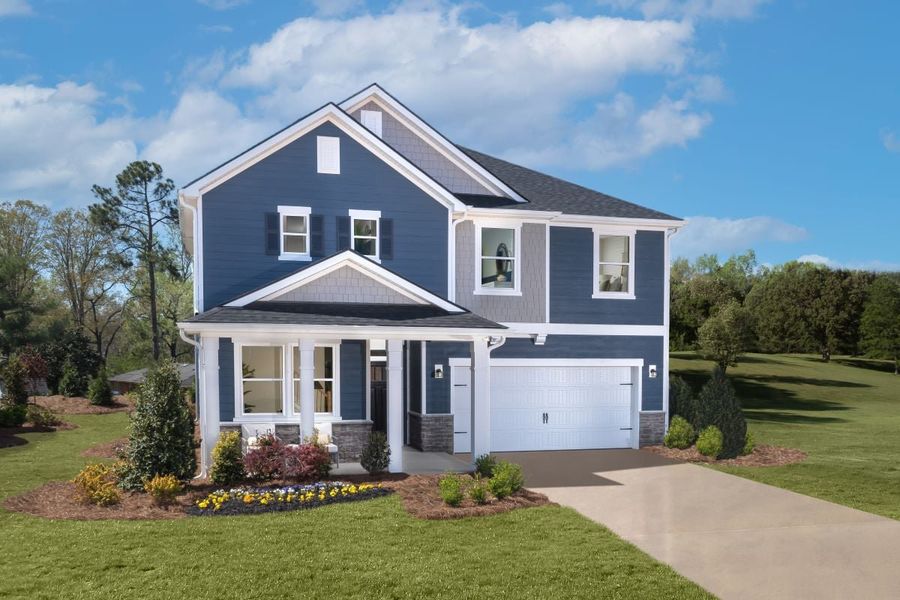 Representative exterior photo of a completed home built from the Plan 2177 Modeled by KB Home in Wellington Pointe Classic Series, Monroe, NC (Image 13).