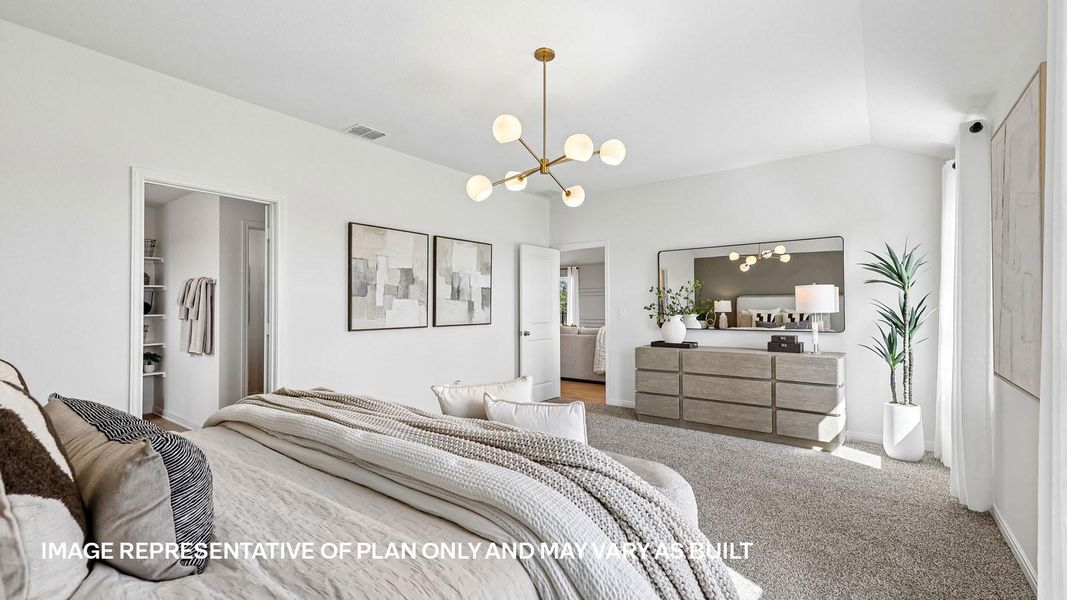 Representative furnished interior of a home built from the The Kingston by D.R. Horton in Revelry, Del Valle (Image 30).