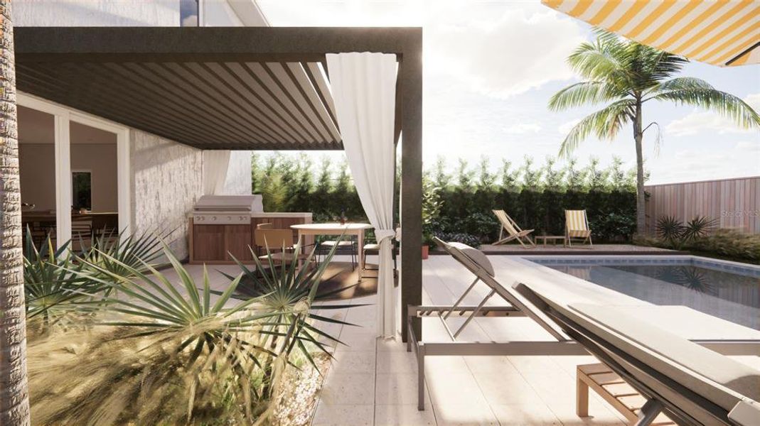 Exterior details and patio area of a home in , Lady Lake (Image 11).