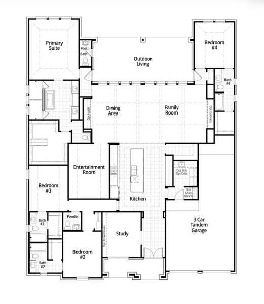 2D floor plan layout for the Barletta by Highland Homes in Fulbrook on Fulshear Creek, Fulshear, TX (Image 4). 2D floor plan layout for the Barletta by Highland Homes in Fulbrook on Fulshear Creek, Fulshear, TX (Image 4).
