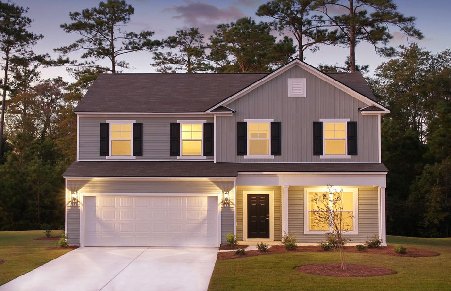 Front exterior of a new home in Solserra, Shallotte, NC, highlighting curb appeal (Image 20).