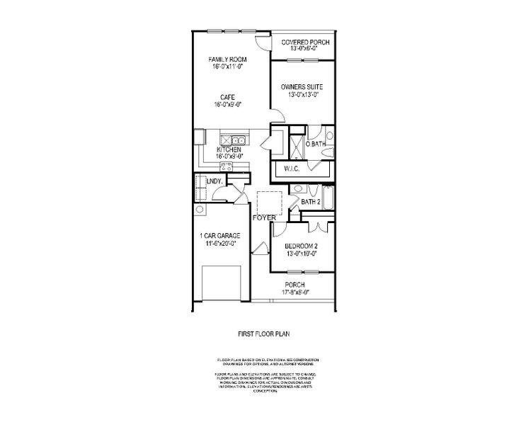 Macon 2-bedroom Floorplan