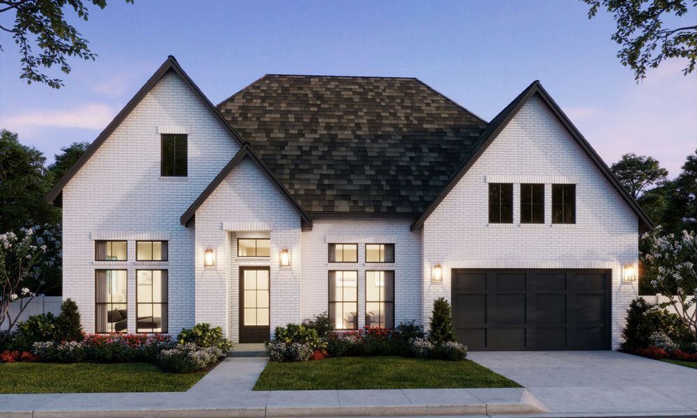 Representative exterior photo of a completed home built from the Chloe III by Southgate Homes in Windsong Ranch 71' Series, Prosper, TX (Image 1).