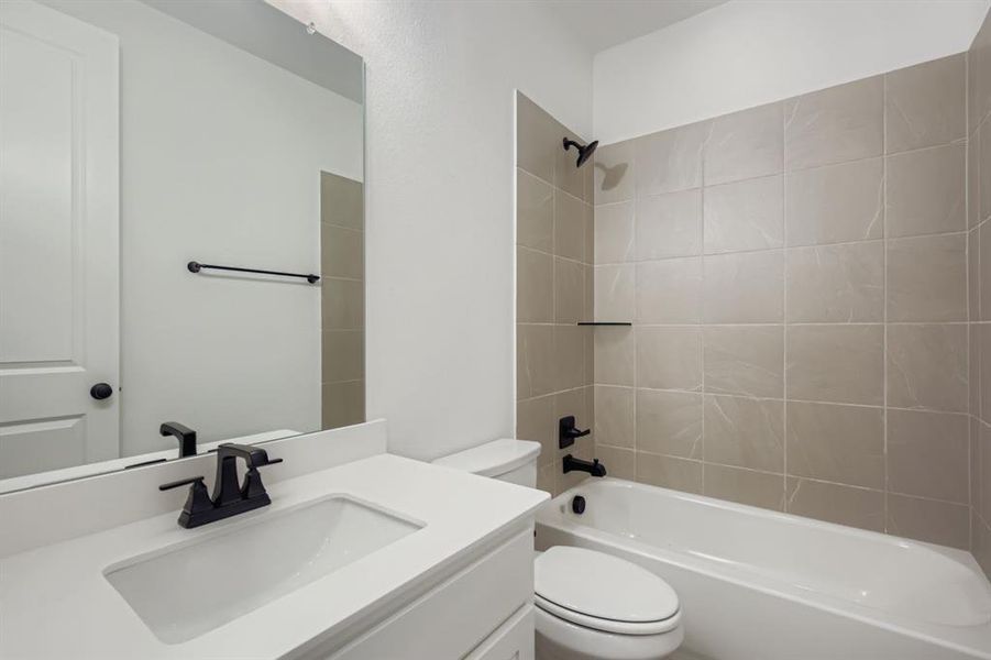 Bathroom with shower / washtub combination and vanity Bathroom with shower / washtub combination and vanity