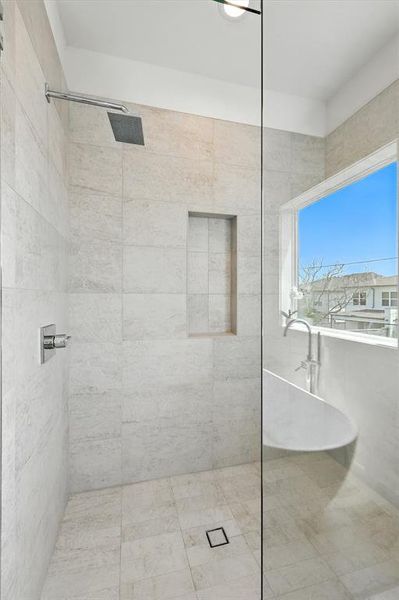 Full bathroom with walk in shower Full bathroom with walk in shower