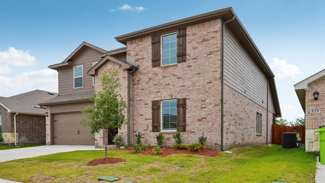 Front exterior of a new home in Frontier Pointe, Princeton, TX, highlighting curb appeal (Image 20).