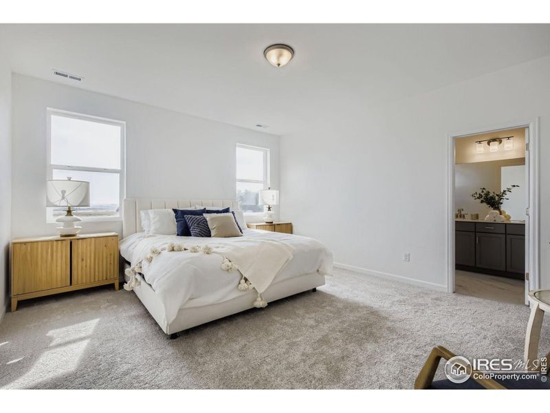 Spacious primary bedroom