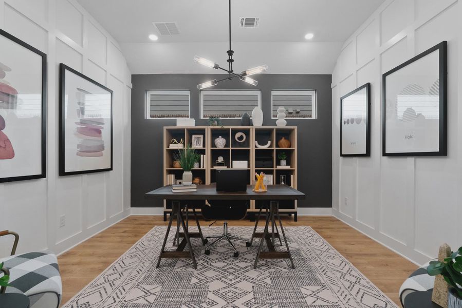 Representative furnished interior of a home built from the Barron by Chesmar Homes in Lariat, Liberty Hill (Image 30).