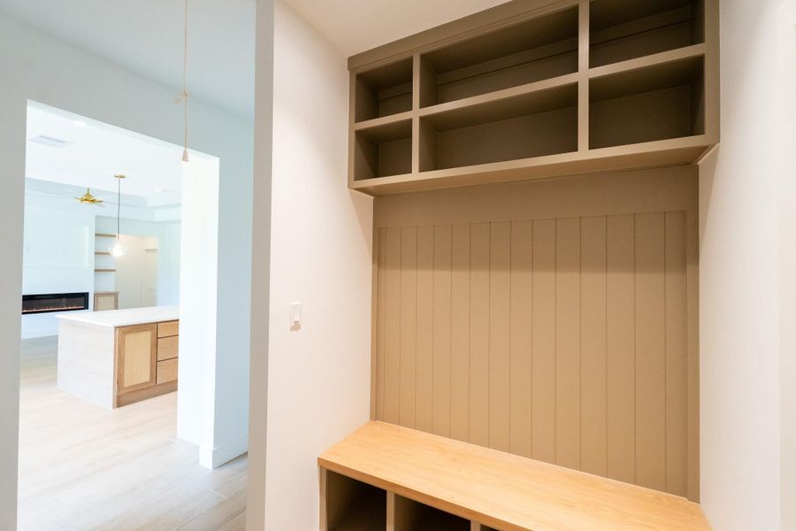 Custom mud room with built in storage