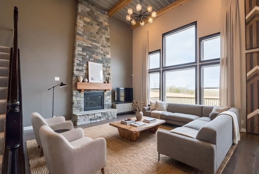 Representative furnished interior of a home built from the Paxton by Fischer Homes in Governor’s Preserve, Canton (Image 46).