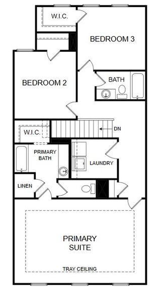2D floor plan layout for the Brookfield by Piedmont Residential in Castleberry Pointe, Dawsonville, GA (Image 2).