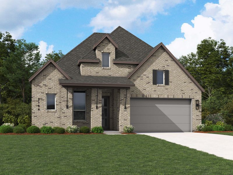 Representative exterior photo of a completed home built from the Alton Plan by Highland Homes in Wildrye, Waller, TX (Image 4).