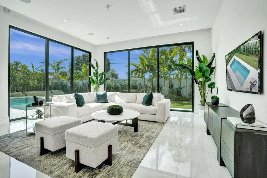 Furnished interior view inside a new home in , Delray Beach (Image 38).