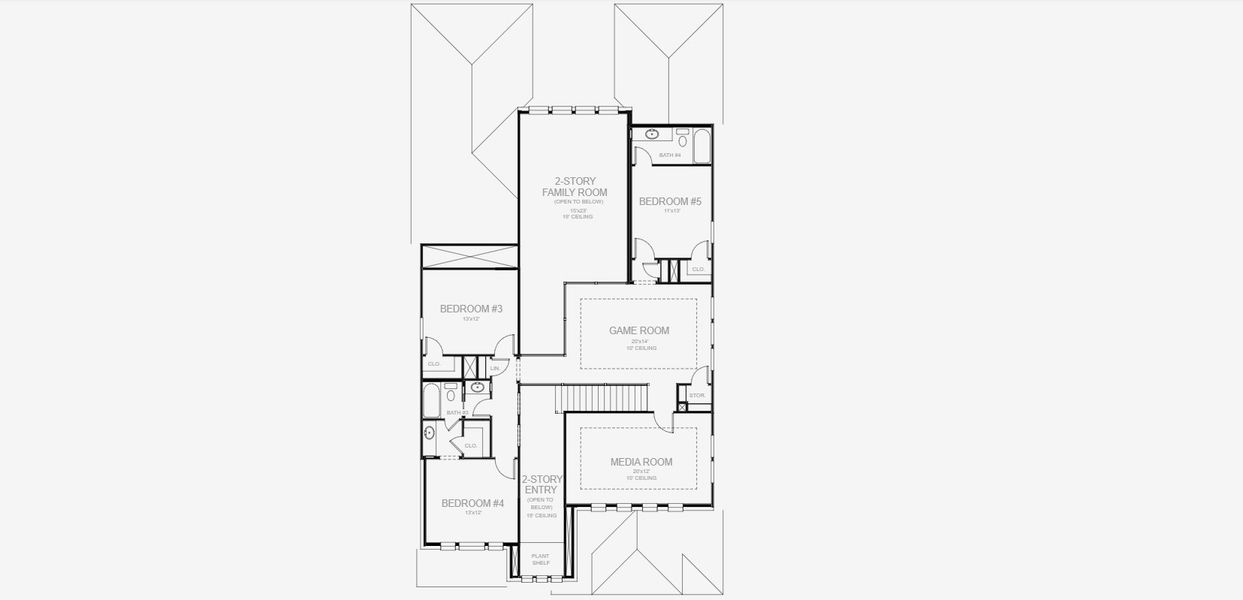 2D floor plan layout for the 3553W by Perry Homes in Briggs Ranch 50', San Antonio, TX (Image 5).