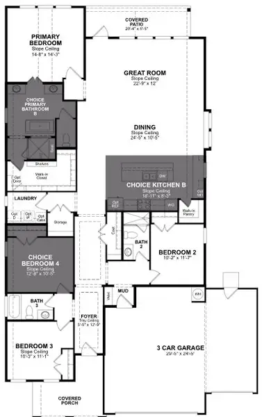 2D floor plan layout of this home in Arabella on the Prairie, Richmond, TX (Image 2).