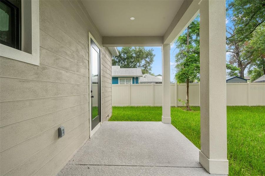 Exterior details and patio area of a home in , Tampa (Image 38).